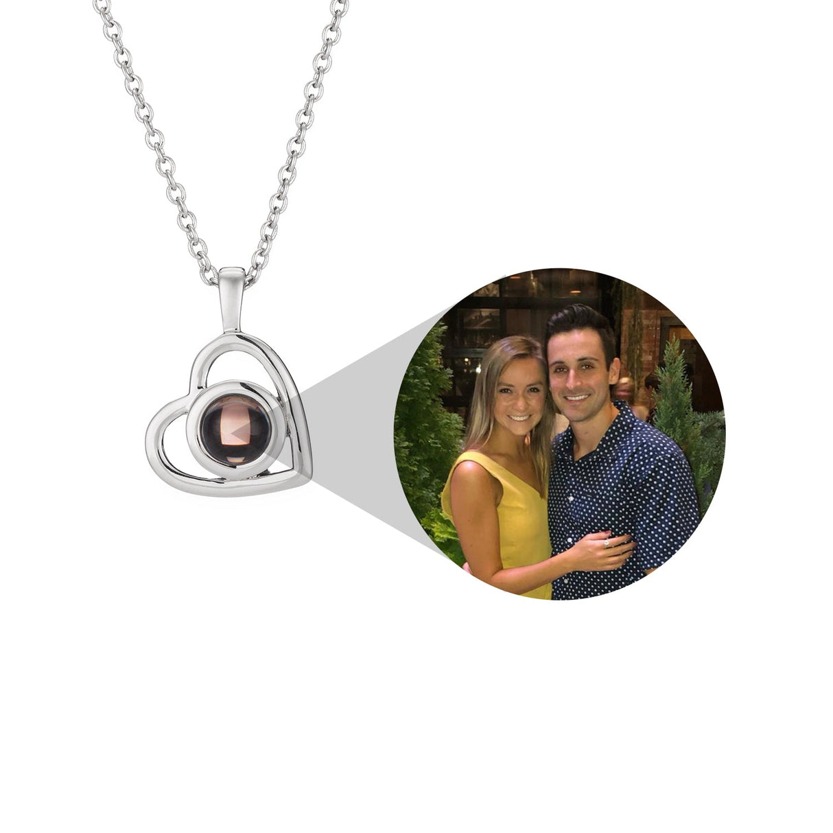 Heart-Shaped Custom Picture Necklace