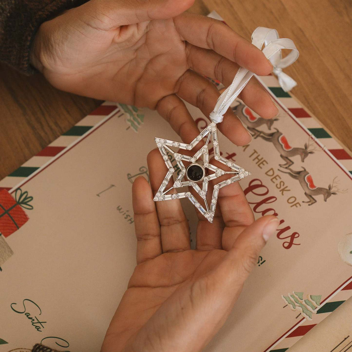 Custom Snowflake Picture Ornament Christmas Gifts